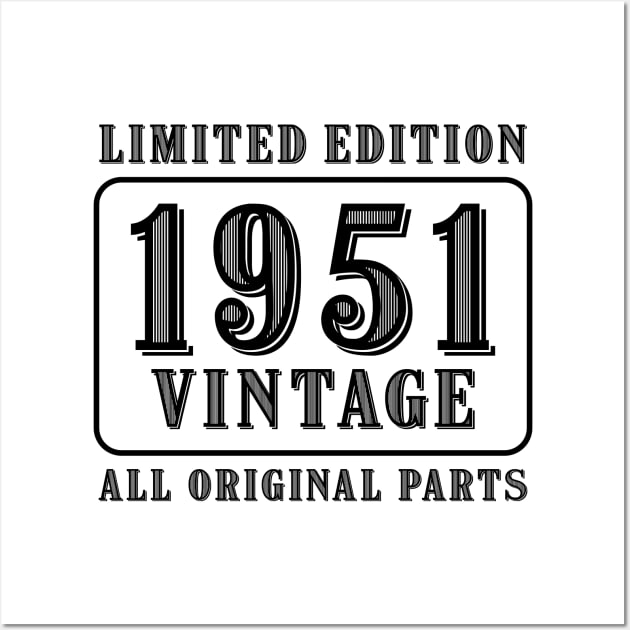 All original parts vintage 1951 limited edition birthday Wall Art by colorsplash